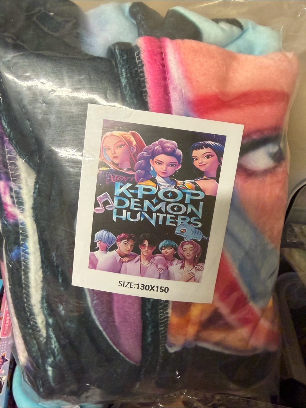 K-Pop Demon Hunters Plush Throw Blanket - Multicolor